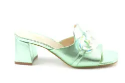 Tosca Blu slippers hak metallic groen leer