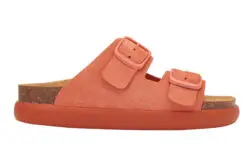 Scholl suede slippers koraal