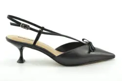 Lola Cruz zwart leren pumps met strikje