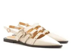 Toral ballerina slingback creme leer