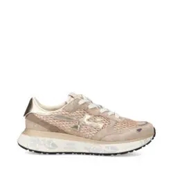 Premiata luxe sneakers bruin-zilver