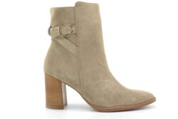 Paul Green beige suede enkellaars met hak