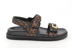 Lola Cruz sandalen met leopard-print