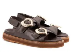 Toral bruine leren sandalen