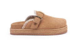 Warmbat cognac suede muilen