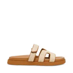 Steve Madden slippers raffia bruin