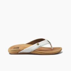 Reef teenslippers wit leer