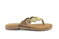Lazamani teensliippers beige-kraaltjes