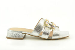 Gianluca Pisati slippers hak zilver leer
