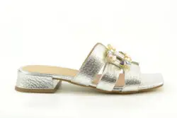 Gianluca Pisati slippers hak zilver leer