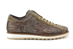 Giorgio leren veterschoenen taupe print