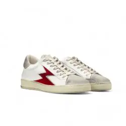 Moa Concept witte sneakers met donker rood