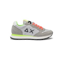 Sun68 grijze sneakers met fluor geel