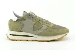 Philippe Model groene sneakers suede