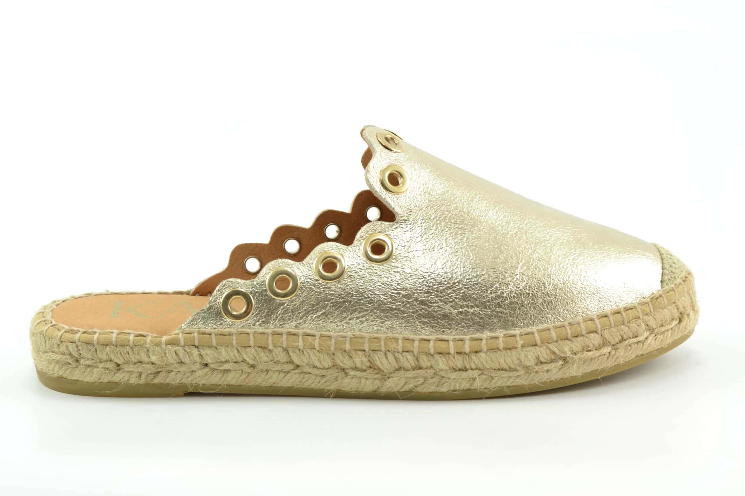 Kanna goud leren slippers Zweerts Schoenen
