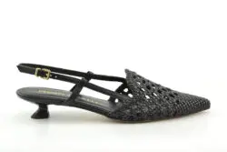 Pedro Miralles zwarte pump vlechtleer