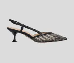 Lola Cruz luxe pumps shiny black cristals