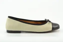 Toral ballerina's creme/zwart leer