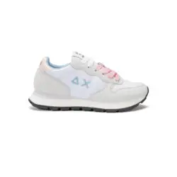 Sun68 witte sneakers met roze en blauw