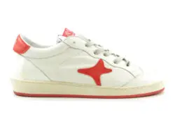 AMA Brand lage sneakers wit-rood leer