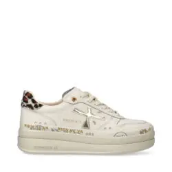 Premiata luxe sneakers wit-zilver leer