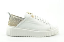 Babouche witte sneakers met zilver glitters