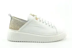 Babouche witte sneakers met zilver glitters