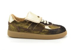 Babouche bruine sneakers met goud