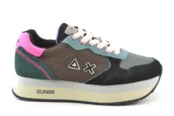 Sun68 lage sneakers bruin/zwart