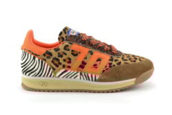 Back 70 retro-sneakers bruin-oranje