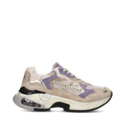 Premiata luxe sneakers bruin-paars