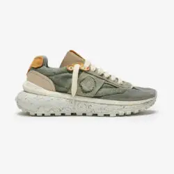 Satorisan lage sneakers groen canvas