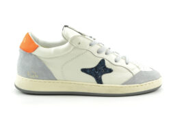AMA Brand luxe sneakers wit-lichtblauw leer