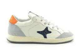 AMA Brand luxe sneakers wit-lichtblauw leer