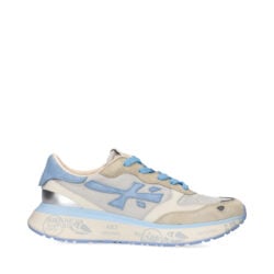 Premiata luxe sneakers lichtblauw-grijs
