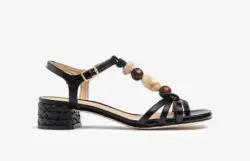 Unisa sandalen hak zwart-kralen