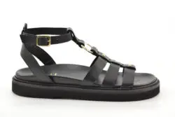 Toral zwart leren sandalen