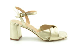 Unisa sandalen hak goud leer