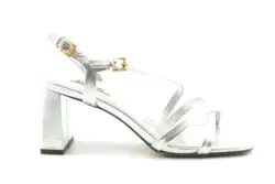 Bibi Lou sandalen hak metallic zilver