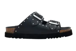 Scholl zwarte slippers met studs