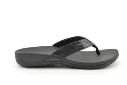 Raffas teenslippers zwart print