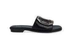 Noa Harmon zwarte slippers met studs