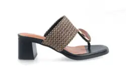 Noa Harmon slippers hak zwart-bruin