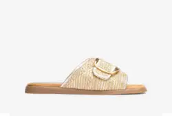 Unisa slippers raffia beige-goud