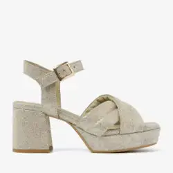 Via Vai platform sandalen goud