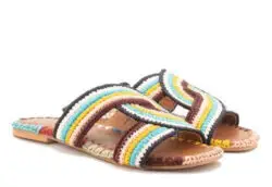 Toral slippers raffia multicolour