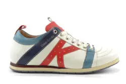 Kamo-Gutsu veterschoenen wit-blauw-rood