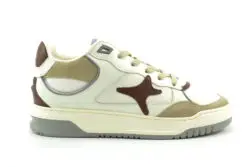 AMA wit leren sneakers met bruin