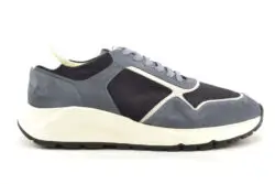 Concept lage sneakers blauw-wit suede