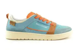 Kamo-Gutsu lage sneakers blauw-oranje leer
